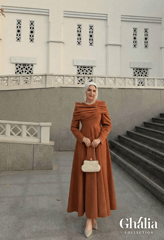 Robe Ghalia silhouette - Peau de chamois